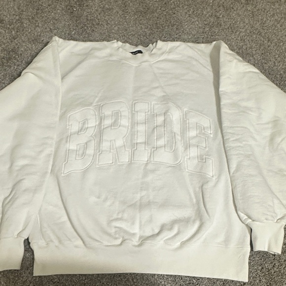 The Bar White Bride Crew Neck Sweater - Picture 1 of 2